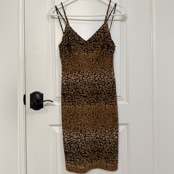 Bisou Bisou Dresses & Skirts - Bisou Bisou Animal Print Cocktail Dress with Beaded Details